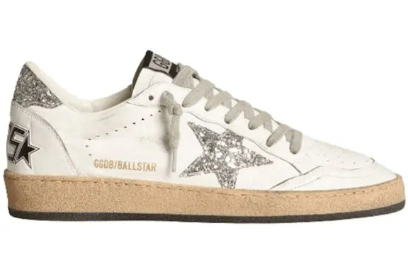 Golden Goose Ball Star White Silver Glitter (Women's) Golden Goose