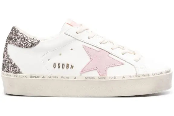 Golden Goose Hi Star White Antique Pink Glitter (Women's) Golden Goose