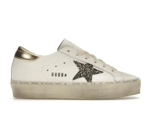 Golden Goose Hi Star White Glitter Gold (Women's) Golden Goose