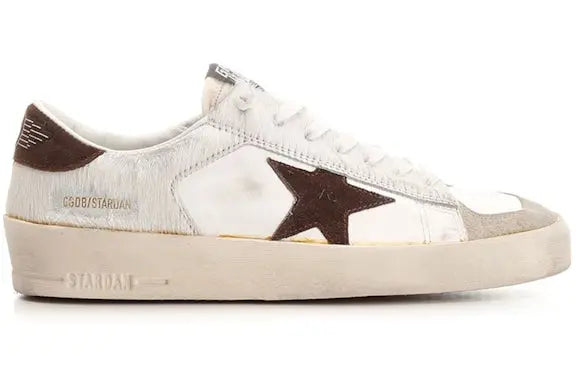 Golden Goose Stardan Pony Hair White Brown Golden Goose
