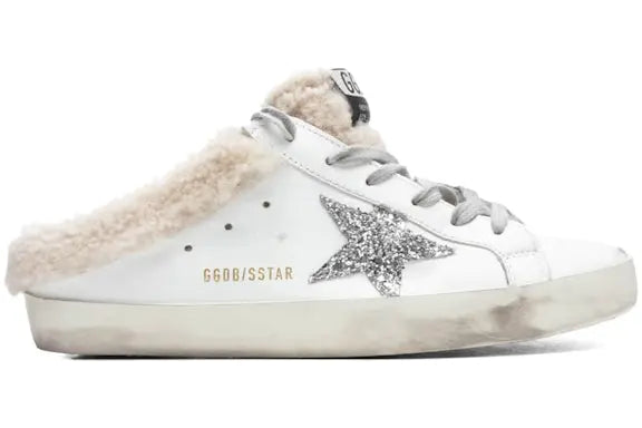 Golden Goose Super-Star Sabot White Silver Beige (Women's) Golden Goose