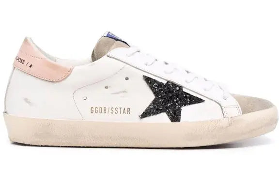 Golden Goose Super-Star White Black Glitter (Women's) Golden Goose