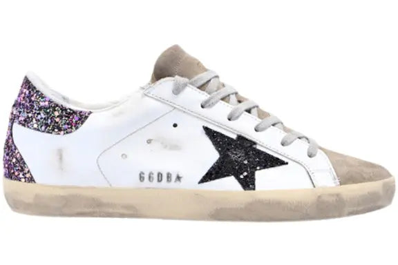 Golden Goose Super-Star White Black Multi Glitter (Women's) Golden Goose