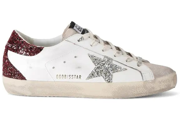 Golden Goose Super-Star White Bordeaux Silver (Women's) Golden Goose