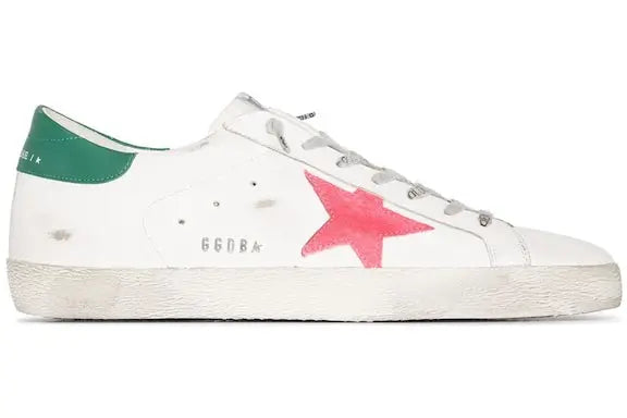 Golden Goose Super-Star White Green Pink Golden Goose