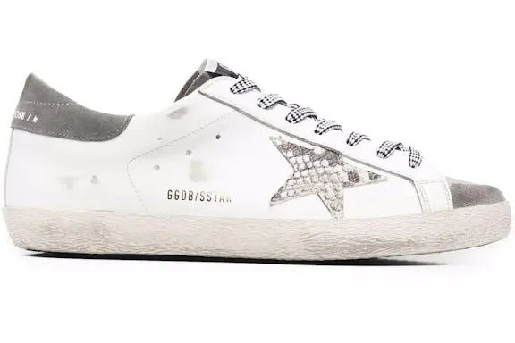 Golden Goose Super-Star White Grey Snakeskin Golden Goose
