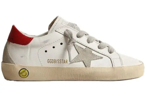 Golden Goose Super-Star White Red Grey Suede Star (Young) Golden Goose
