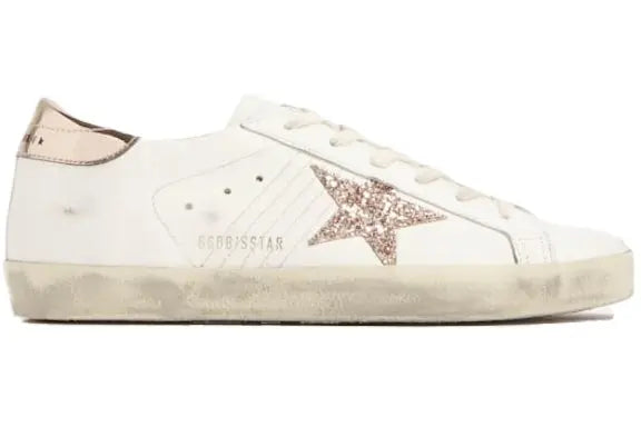 Golden Goose Super-Star White Rose Gold Glitter (Women's) Golden Goose