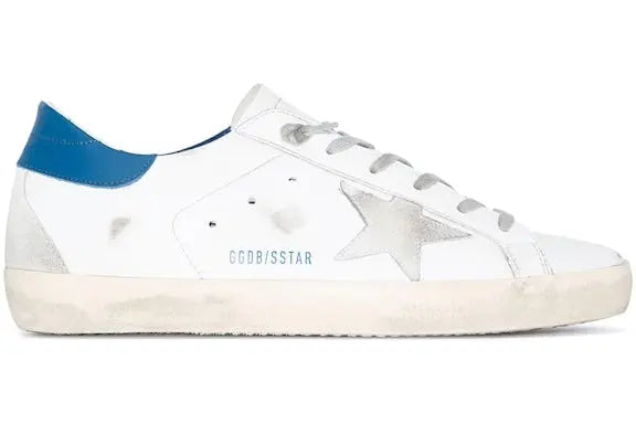 Golden Goose Super-Star White Royal Blue Grey Suede Patch (Women's) Golden Goose