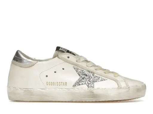 Golden Goose Super-Star White Silver Glitter (Women's) Golden Goose