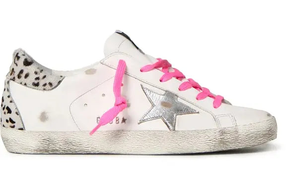 Golden Goose Super Star White Silver Pink Leopard Print (Women's) Golden Goose