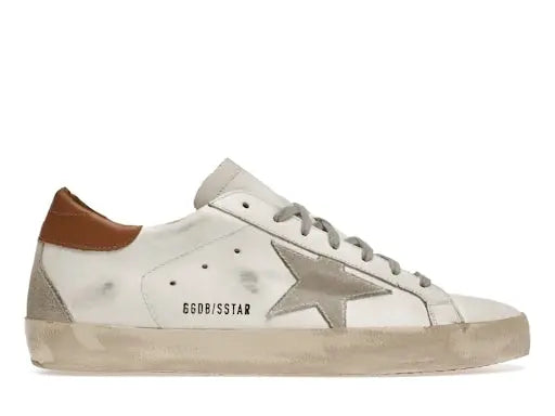 Golden Goose Super-Star White Vacchetta Tan Grey Suede Patch Golden Goose