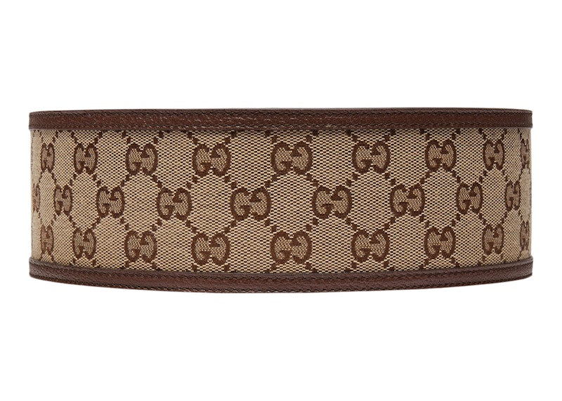Gucci GG Marmont Wide 68MM Belt GG Supreme Beige/Ebony/Gold-tone - VOSneakers