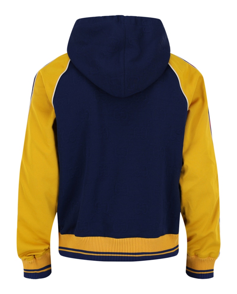 Gucci GG Supreme Colorblock Hoodie Blue - VOSneakers