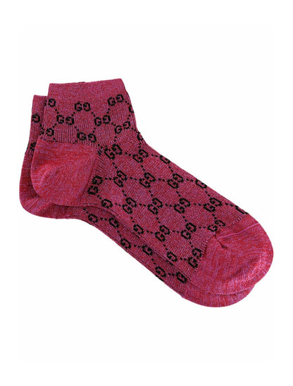 Gucci GG Supreme Metallic Ankle Socks Pink - VOSneakers
