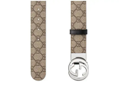 Gucci Reversible GG Supreme Belt Beige/Black - VOSneakers