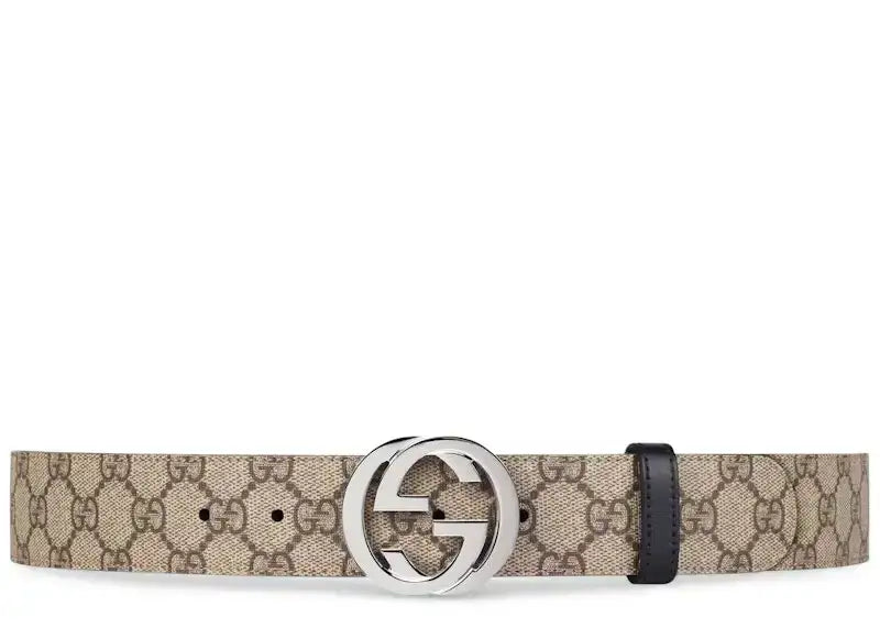 Gucci Reversible GG Supreme Belt Beige/Black - VOSneakers