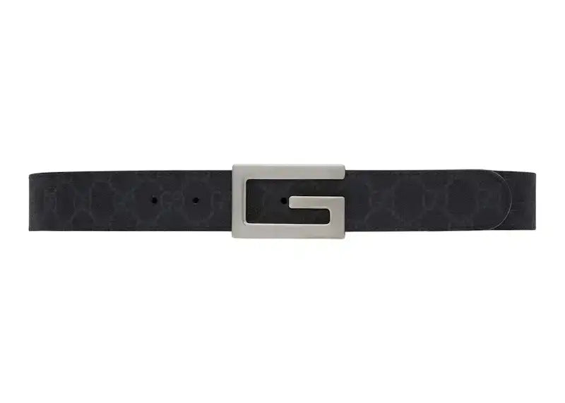 Gucci Reversible Belt with Square G Buckle GG Supreme Black - VOSneakers
