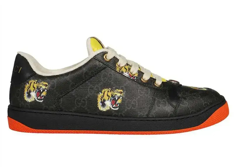 Gucci Screener Black GG Supreme Tiger Print - VOSneakers