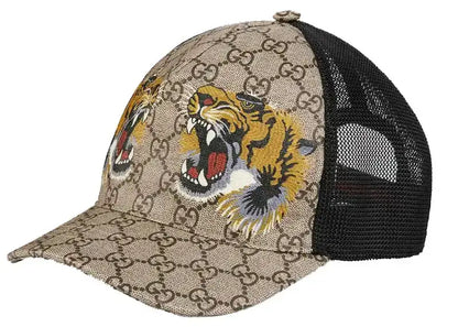 Gucci Tigers Print GG Supreme Baseball Hat Beige/Brown - VOSneakers