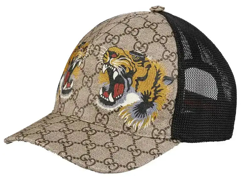 Gucci Tigers Print GG Supreme Baseball Hat Beige/Brown - VOSneakers