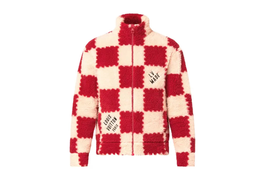 Louis Vuitton x Nigo Jacquard Damier Fleece Blouson Garnet Red Louis Vuitton