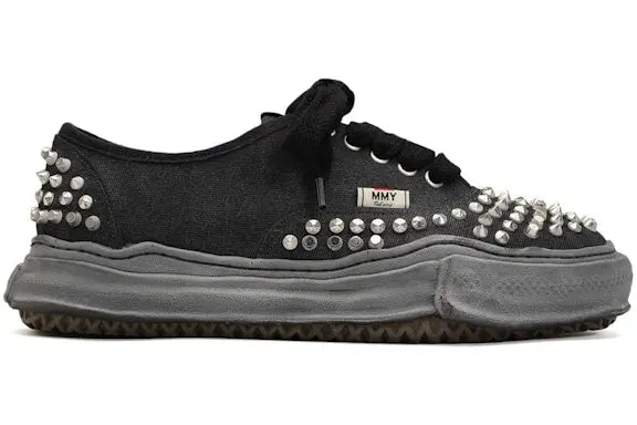 Maison Mihara Yasuhiro Baker OG Sole Studded Canvas Low Black Black Maison Mihara Yasuhiro