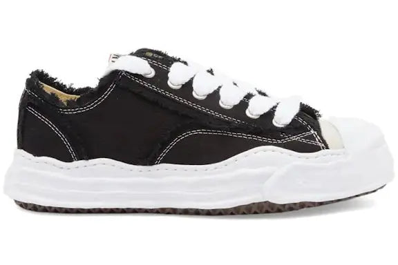 Maison Mihara Yasuhiro Hank OG Sole Canvas Low Frayed Black Maison Mihara Yasuhiro
