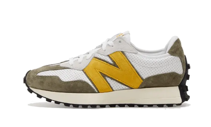 New Balance 327 White Yellow Olive New Balance