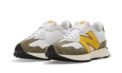 New Balance 327 White Yellow Olive New Balance
