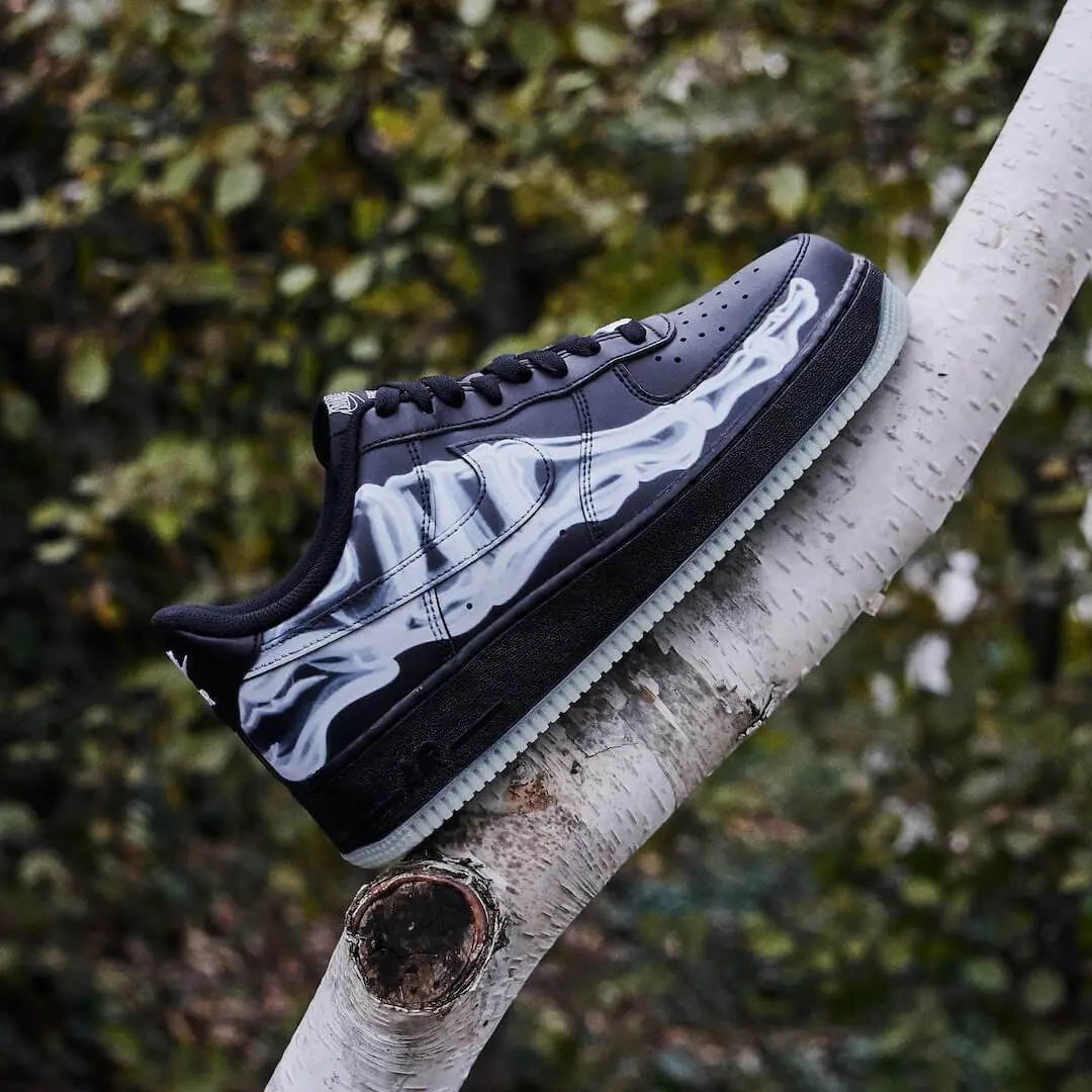 Nike Air Force 1 Low Black Skeleton Halloween (2019) VOSneakers