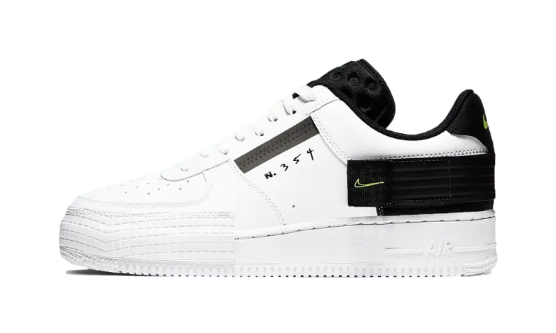Nike Air Force 1 Low Drop Type White Black Volt VOSneakers