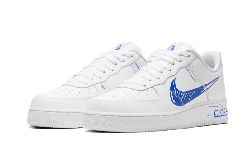 Nike Air Force 1 Low Sketch Blue Swoosh Nike