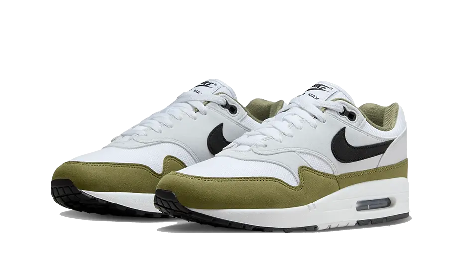 Nike Air Max 1 White Black Medium Olive Nike