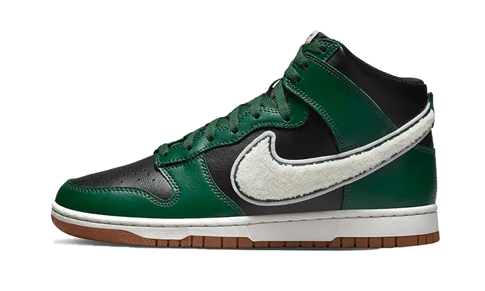 Nike Dunk High Chenille Swoosh Black Green Nike