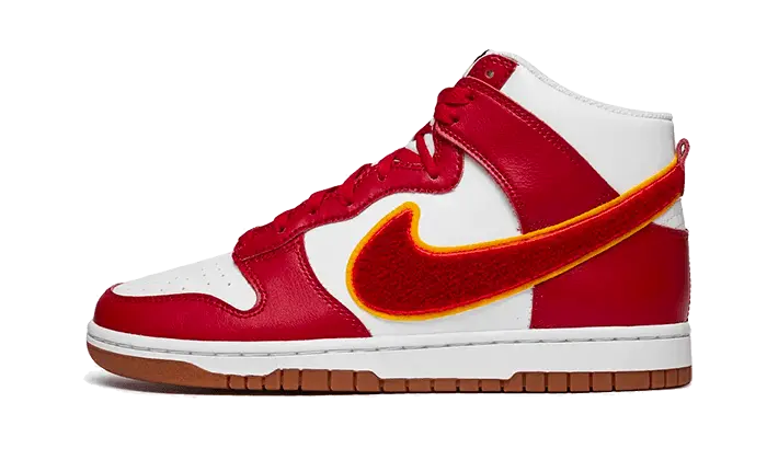 Nike Dunk High Chenille Swoosh White Gym Red Nike