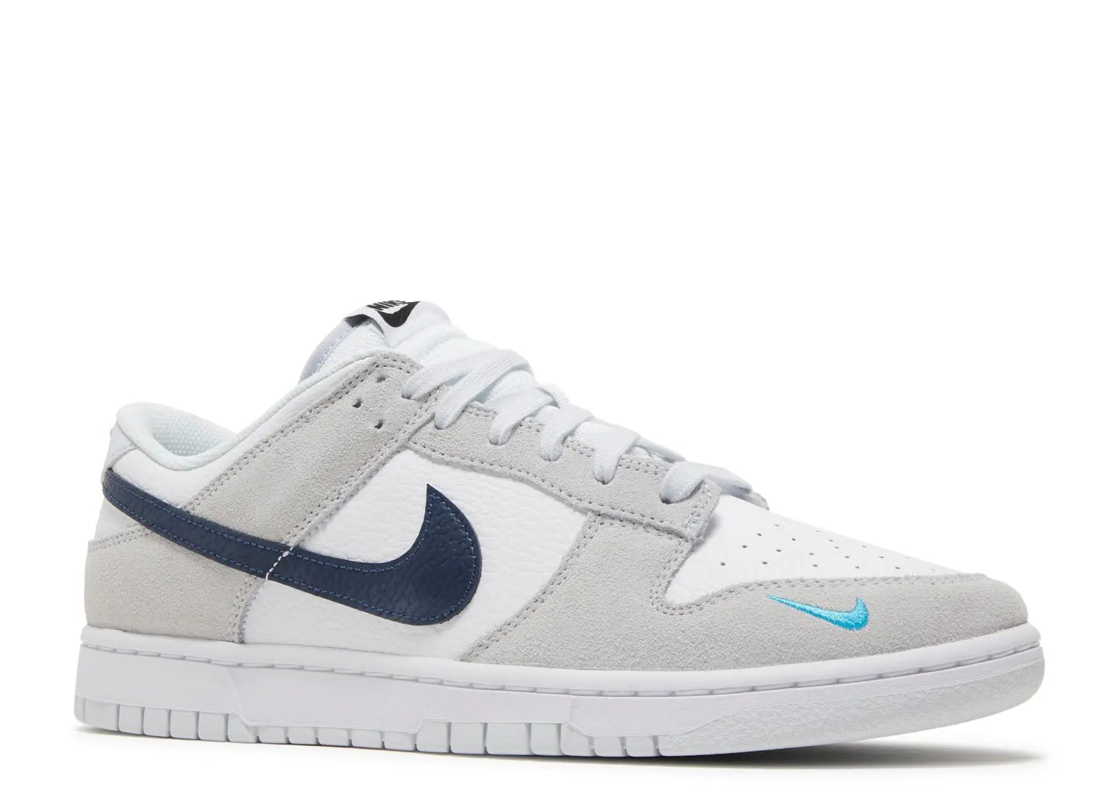 Nike Dunk Low White Grey Navy Aqua Mini Swoosh Nike