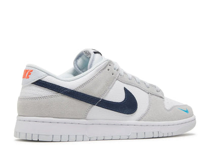 Nike Dunk Low White Grey Navy Aqua Mini Swoosh Nike