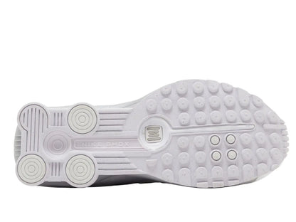 Nike Shox R4 White Metallic Platinum Barely Grape (Femme) Nike
