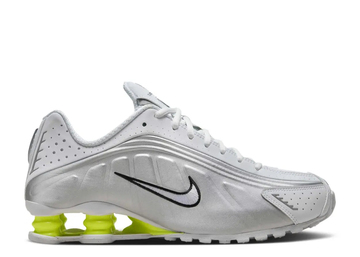 Nike Shox R4 White Metallic Silver Volt Nike