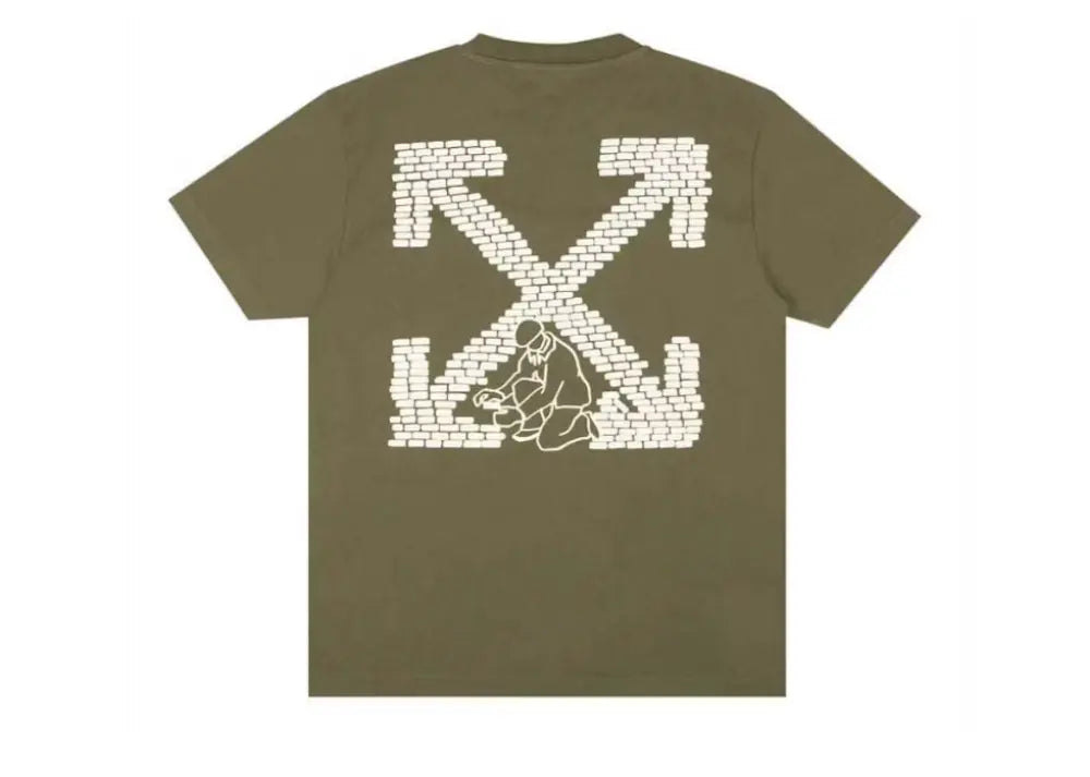 Off-White Bricks Arrow Slim S/S Tee Army Green Off-White