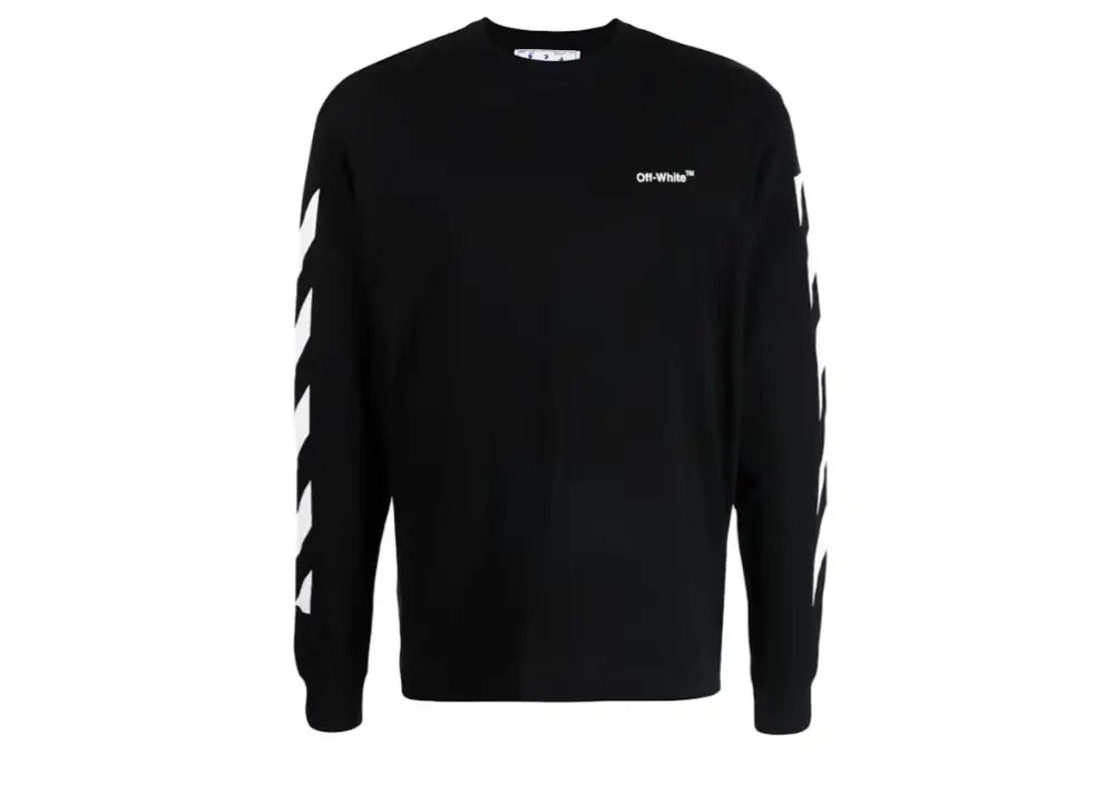 Off-White Diagonal Helvetica Long Sleeve T-Shirt Black/White Off-White