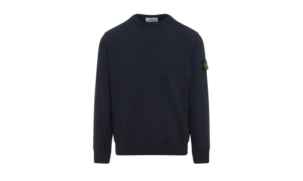 Stone Island Cotton Sweatshirt Navy Blue Stone Island