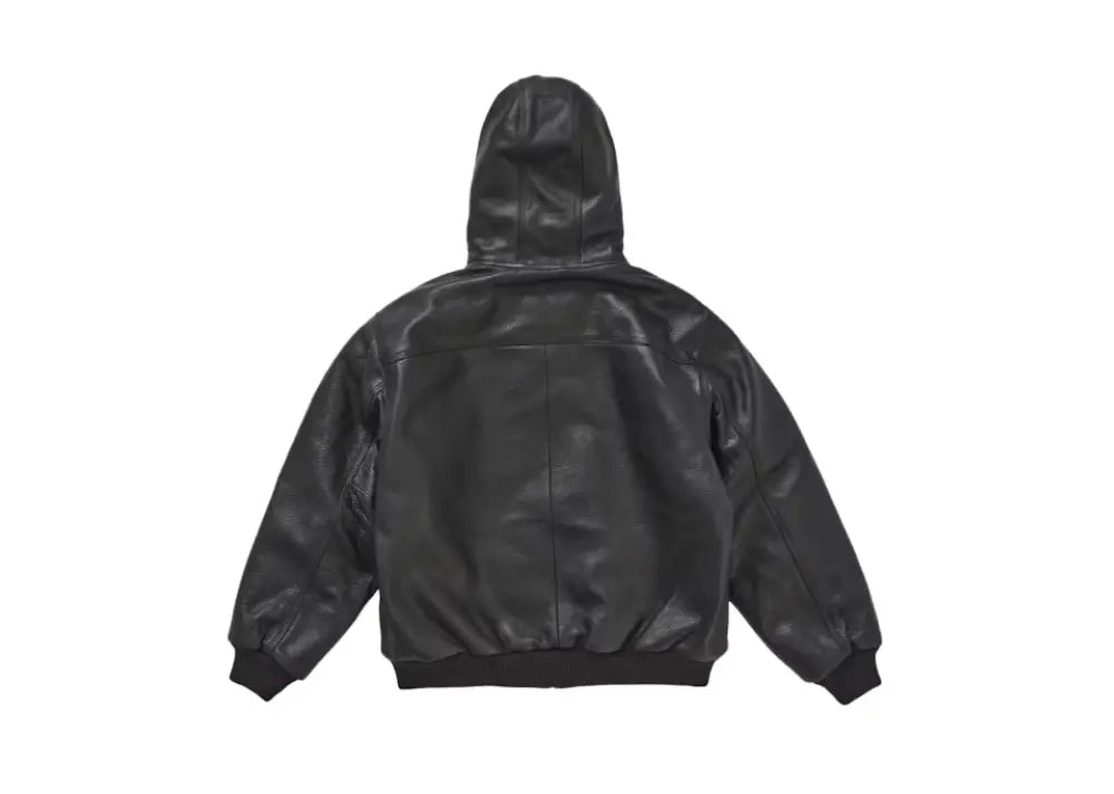 Supreme Dickies Hooded Leather Work Jacket Black Supreme