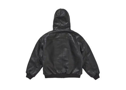 Supreme Dickies Hooded Leather Work Jacket Black Supreme