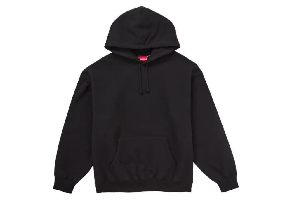 Supreme Satin Applique Hooded Sweatshirt FW24 Black Supreme