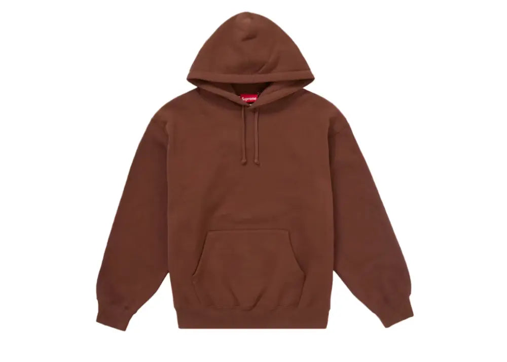 Supreme Satin Applique Hooded Sweatshirt FW24 Brown Supreme