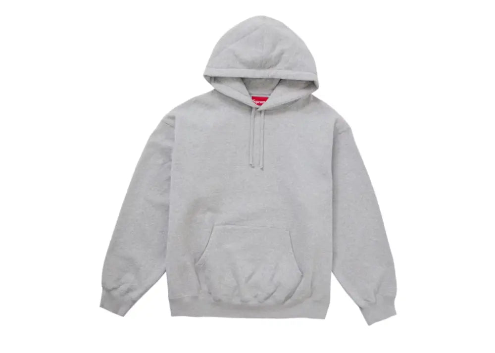Supreme Satin Applique Hooded Sweatshirt FW24 Heather Grey Supreme