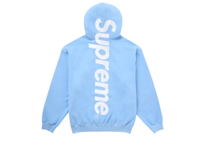 Supreme Satin Applique Hooded Sweatshirt FW24 Light Blue Supreme