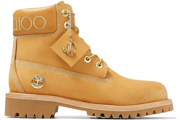 Timberland 6" Boot Jimmy Choo Premium Wheat Gold Glitter (Women's) Timberland
